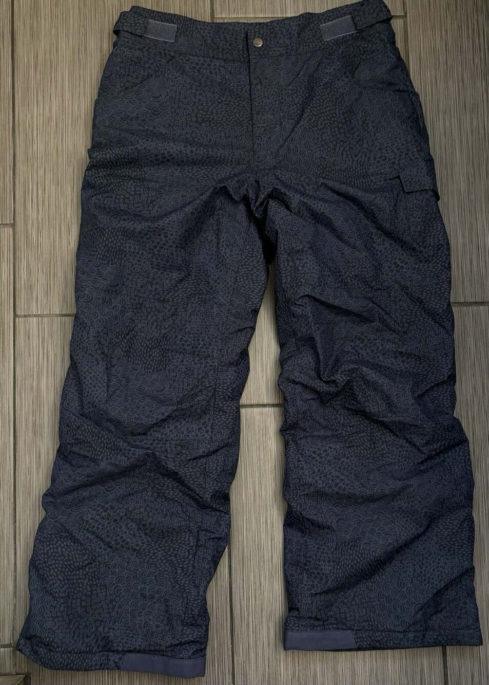 Columbia Blue Patterned Outgrown Snow Pants Boys Size XL (18/20) Adjustable